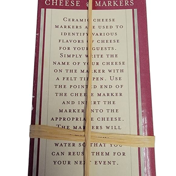 Cheese‎ Markers Set of 4 White Ceramic Re-Markable Party Charcuterie Board Gift - Picture 6 of 6